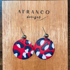 Artisan Handmade Earrings Colorful Leopard